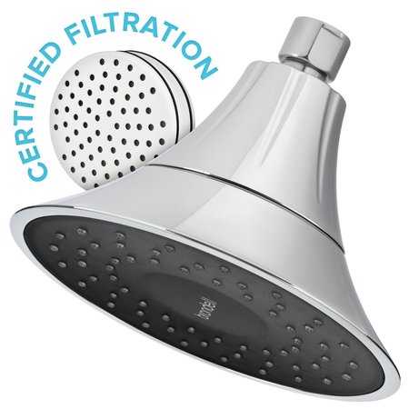 BRONDELL VivaSpring Certified Filtered Showerhead in Chrome with Obsidian Face FSH25-CB
